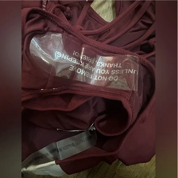 TA3 Plungey Contour One Piece Swimsuit NWT Medium XLong Dark Cherry/ Oat - Picture 6 of 7